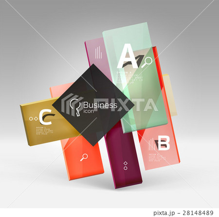 Shiny glass plate surfaces with text on 3d space 28148489