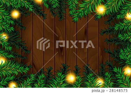 Frame of detailed Christmas tree branches 28148575