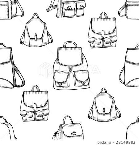 hand drawn Backpack background. hand drawn Backpack background. 28149882