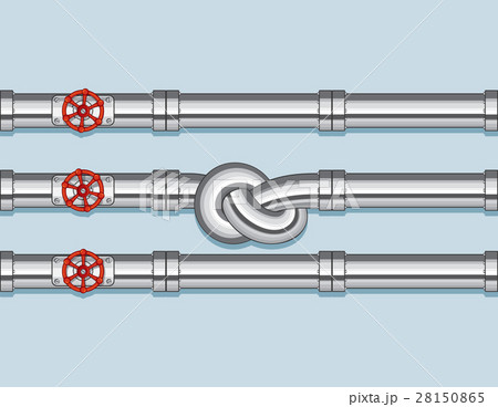 Pipeline with Three pipe and one Tied in a Knot Pipeline with Three pipe and one Tied in a Knot 28150865