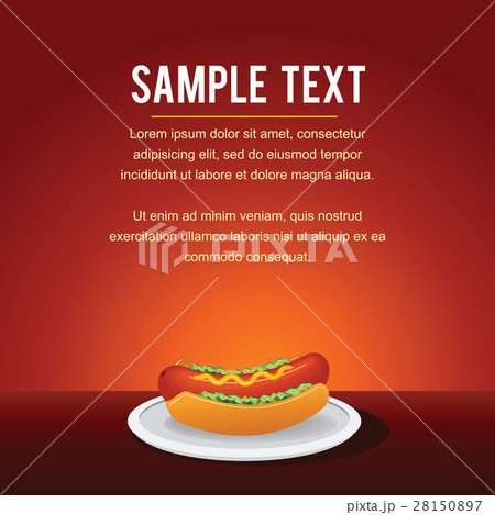 Fast Food Vector Background Template. Hot Dog Fast Food Vector Background Template. Hot Dog 28150897