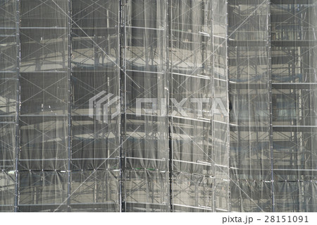 建物 大規模修繕イメージ 改修工事 足場と養生 クローズアップ 高層マンション 建物 大規模修繕イメージ 改修工事 足場と養生 クローズアップ 高層マンション 28151091