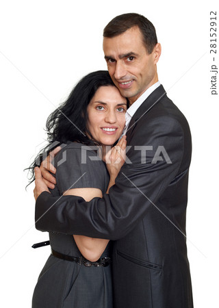 happy couple in love, romantic people on white happy couple in love, romantic people on white 28152912