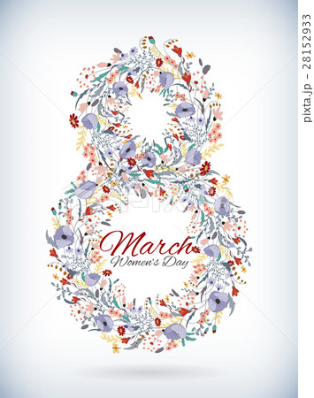 Number eight 8 of flowers. Sketch element for 28152933