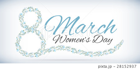 March 8 long banner. Women's day. The number eight 28152937