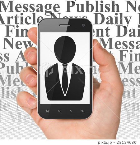 News concept: Hand Holding Smartphone with News concept: Hand Holding Smartphone with 28154630