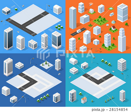 Isometric set 3D city Isometric set 3D city 28154854