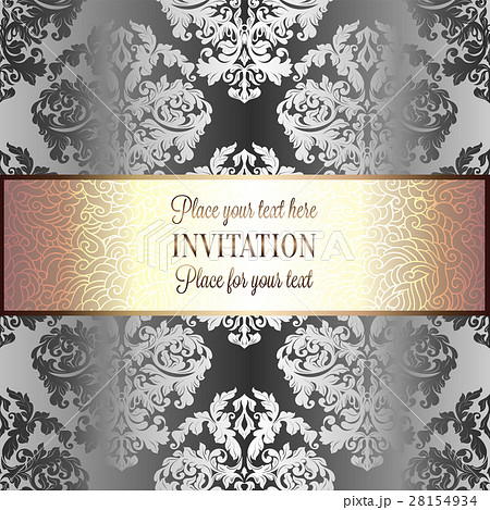 Baroque background with antique, luxury silver and 28154934