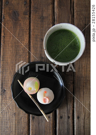 抹茶と春の可愛い練り切り 抹茶と春の可愛い練り切り 28155426