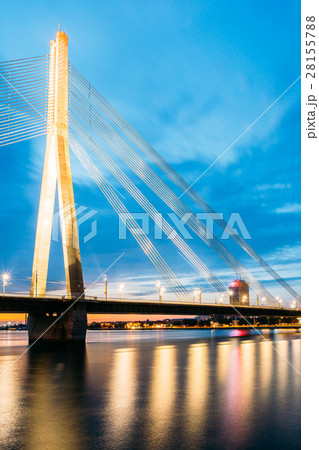 Riga Latvia. Scenic View Of Vansu Cable-Stayed Riga Latvia. Scenic View Of Vansu Cable-Stayed 28155788