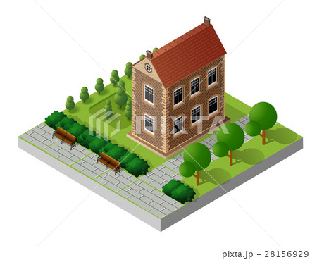 Retro isometric country house 28156929