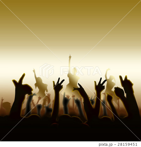 ライブ会場とオーディエンスのイラスト素材