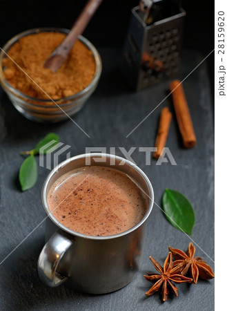 Cup of hot chocolate, cinnamon sticks Cup of hot chocolate, cinnamon sticks 28159620