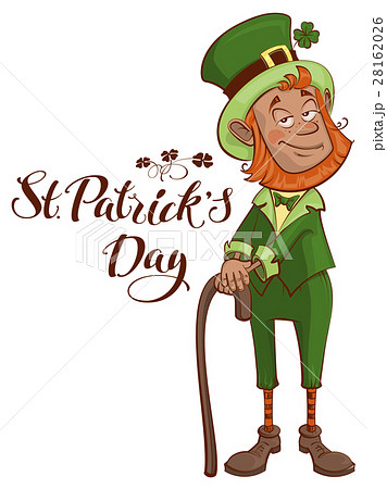 St.Patricks Day. Old man with red beard in green 28162026