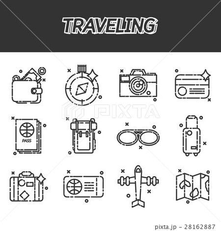 Travel Icons Set flat design 28162887