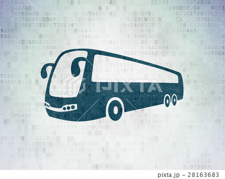 Travel concept: Bus on Digital Data Paper 28163683