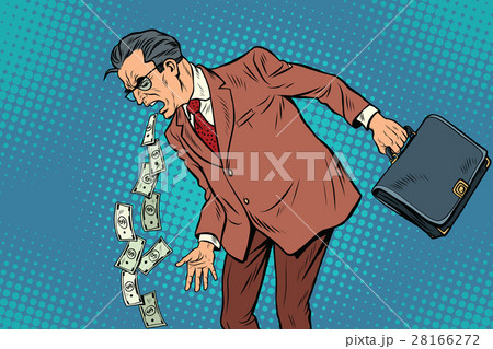 Businessman sick of money Businessman sick of money 28166272