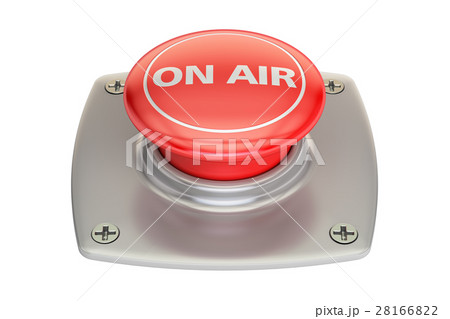 On Air Red button, 3D rendering On Air Red button, 3D rendering 28166822