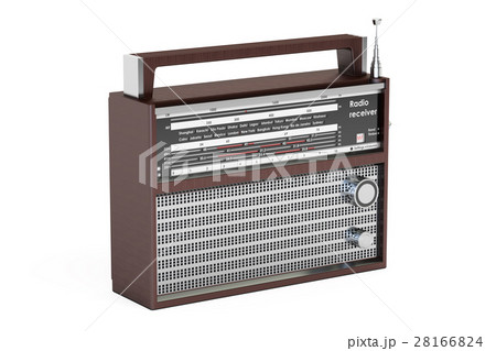 retro radio receiver, 3D rendering 28166824