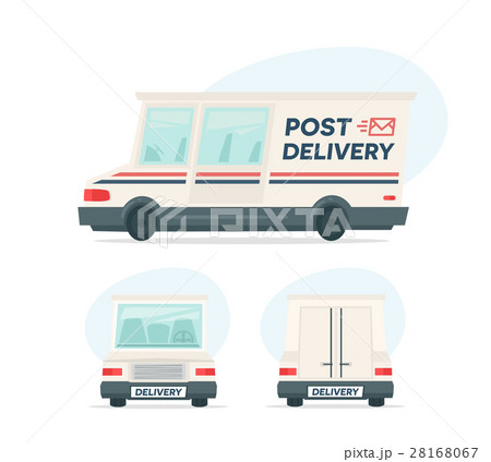 Set of cartoon delivery post car. Isolated objects Set of cartoon delivery post car. Isolated objects 28168067