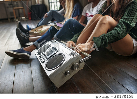 Radio Music Friends Unity Style Teens Casual Concept 28170159