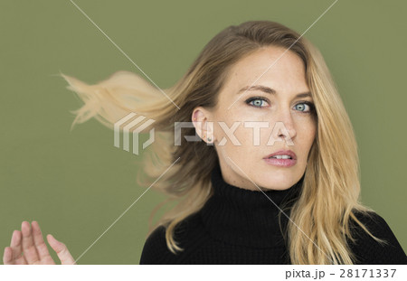 Woman Cheerful Studio Portrait Concept Woman Cheerful Studio Portrait Concept 28171337
