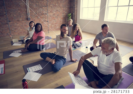 Diversity People Exercise Class Relax Concept 28171733