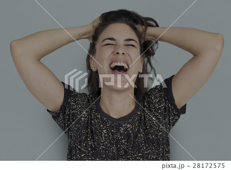 Woman Cheerful Studio Portrait Concept 28172575