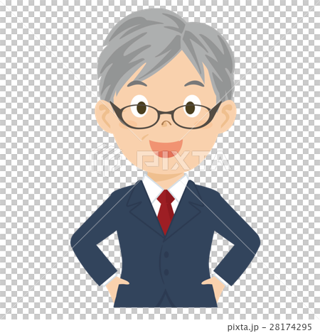 男性　社長　ビジネスマン　眼鏡　イラスト  28174295