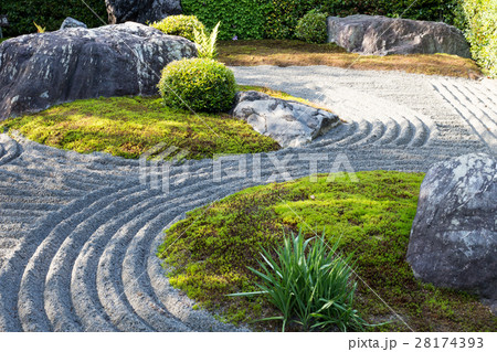 妙心寺退蔵院、陰陽の庭に春の日差しと影 28174393