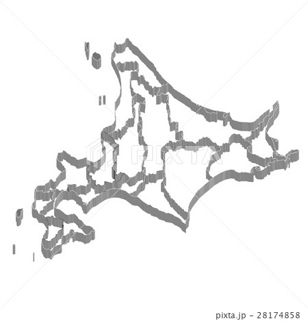 北海道 地図 フレーム アイコンのイラスト素材