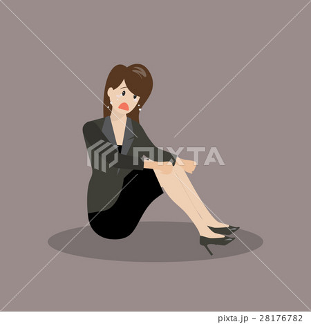 Desperate business woman sitting alone Desperate business woman sitting alone 28176782