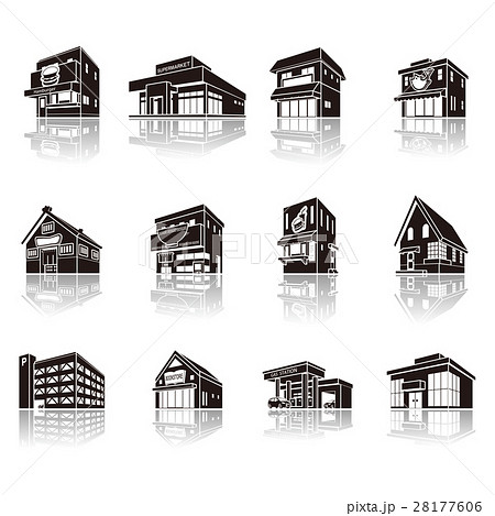 建物の影のイラスト 立体図形のイラスト素材 建物の影のイラスト 立体図形のイラスト素材