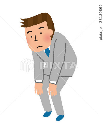 屈み込む男性社員 屈み込む男性社員 28180869