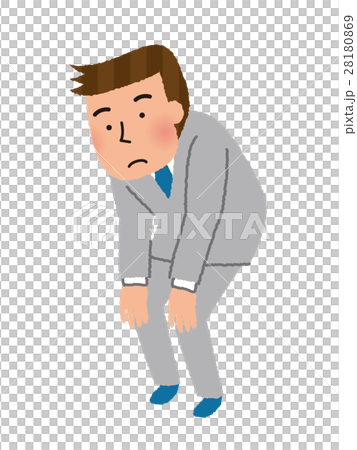 屈み込む男性社員 屈み込む男性社員 28180869