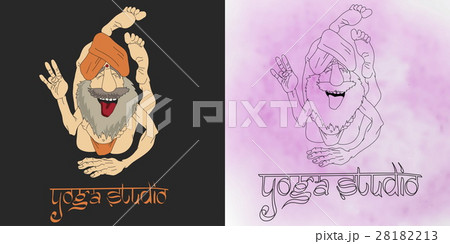 Funny Indian Man Practicing Yoga 28182213