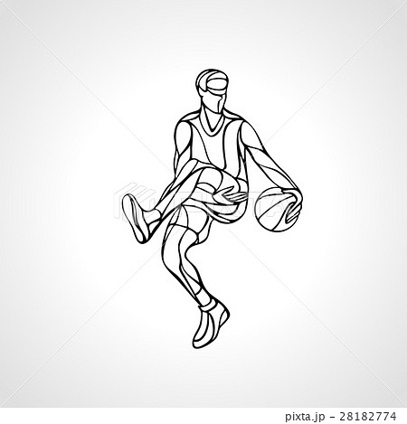 Basketball Player Abstract Silhouetteのイラスト素材