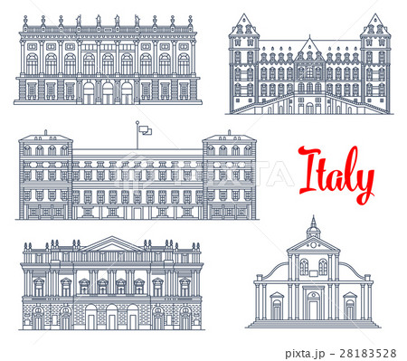 Famous Italy buildings architecture vector icons Famous Italy buildings architecture vector icons 28183528