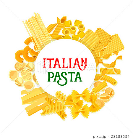 Italian pasta and spaghetti vector poster 28183534