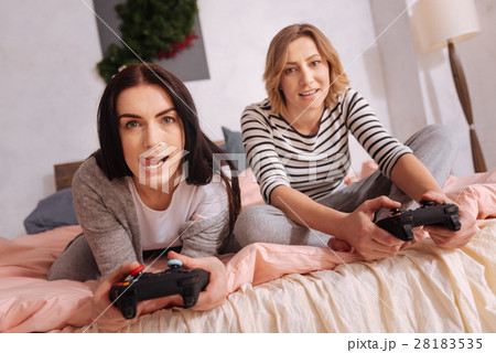 Hilarious emotional ladies caught in a process 28183535