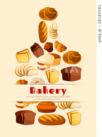 Bakery bread cutting board vector poster 28183581