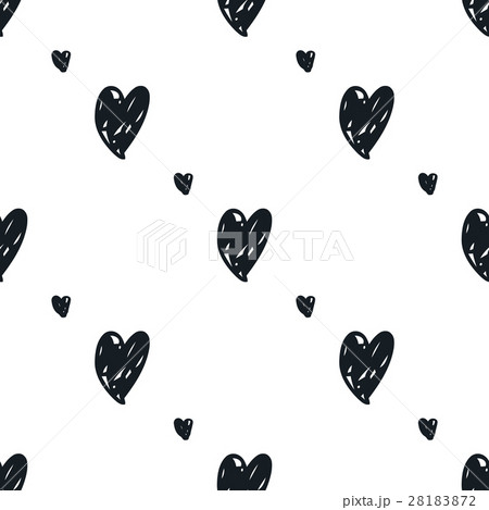 Doodle seamless pattern with hearts 28183872