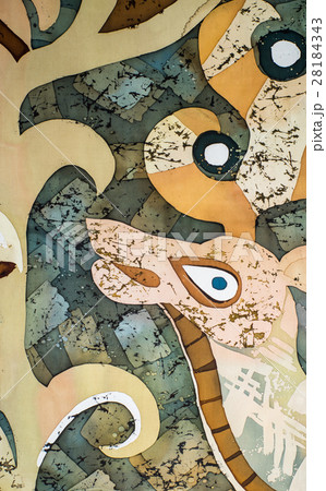 Deer, fragment, hot batik, background texture Deer, fragment, hot batik, background texture 28184343