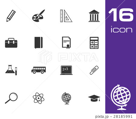 Vector black education icon set Vector black education icon set 28185991
