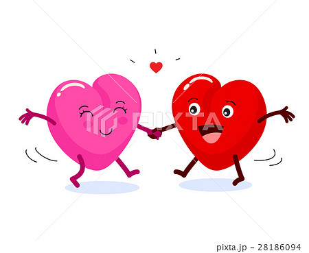Two happy heart character in love. Two happy heart character in love. 28186094