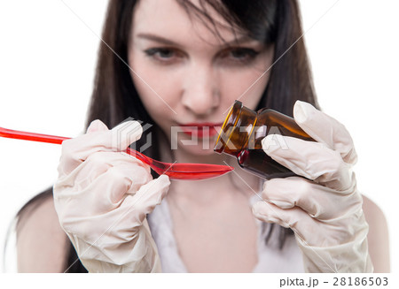 Nurse dripping liquid mixture 28186503