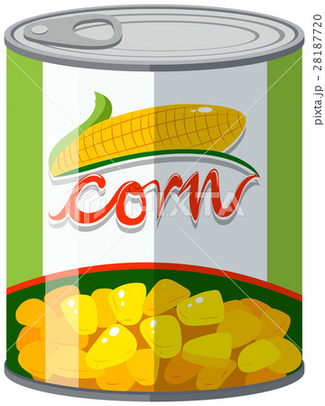 Corn In Aluminum Canのイラスト素材