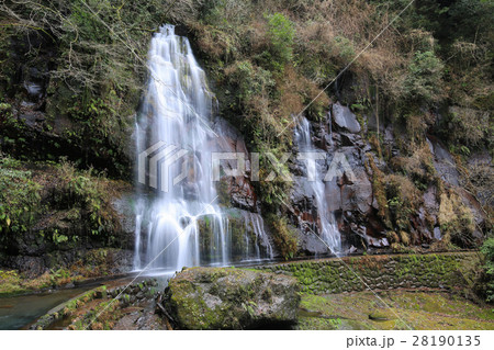 大分県竹田市 白水の滝の写真素材