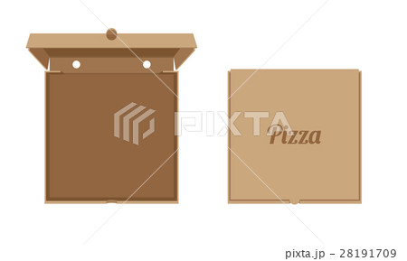 Opened cardboard box for Pizza Opened cardboard box for Pizza 28191709
