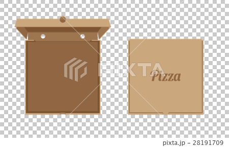 Opened cardboard box for Pizza Opened cardboard box for Pizza 28191709